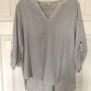 Roll Tab V-Neck Blouse